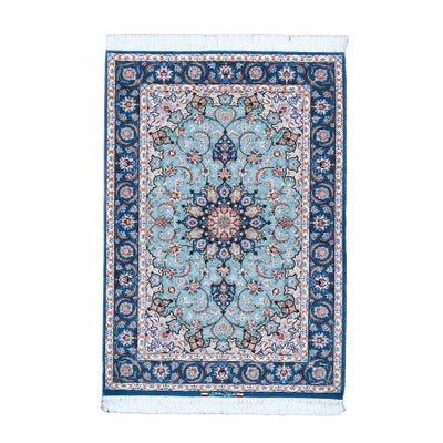 ペルシャ絨毯<br>イスファハン産<br>ハンジャリィ工房<br>毛＆絹 108×165cm<br>商品番号89264