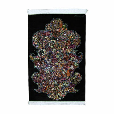 ペルシャ絨毯クム産<br>エスファギ工房<br>絹100％　62×98cm<br>商品番号84601