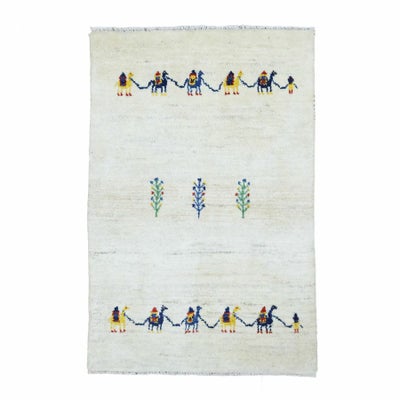ペルシャ絨毯<br>シラーズ産ギャッベ<br>毛100％ 80×120cm<br>商品番号 89412