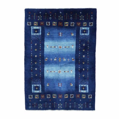 ペルシャ絨毯<br>シラーズ産ギャッベ<br>毛100%　102×150cm<br>商品番号89420