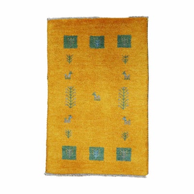 ペルシャ絨毯<br>シラーズ産ギャッベ<br>毛100％　57×88cm<br>商品番号89529