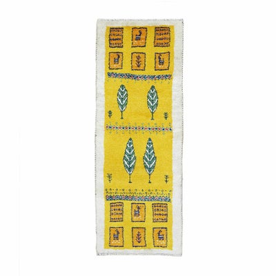 ペルシャ絨毯<br>シラーズ産ギャッベ<br>毛100%　53×141cm<br>商品番号 89576