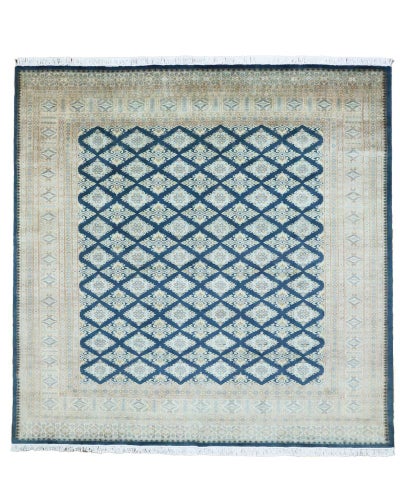 パキスタン絨毯　手織り<br>カフカディアン工房<br>毛＆絹　244×250cm<br>商品番号88906
