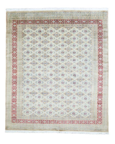 パキスタン絨毯　手織り<br>カフカディアン工房<br>毛＆絹　247×304cm<br>商品番号88910