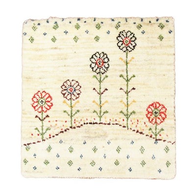 ペルシャ絨毯シラーズ産<br>ギャッベカシュクリ<br>毛100％　39×41cm<br>商品番号89153