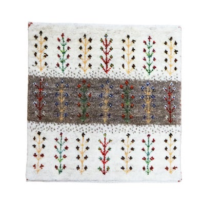 ペルシャ絨毯シラーズ産<br>ギャッベカシュクリ<br>毛100％　41×42cm<br>商品番号89157