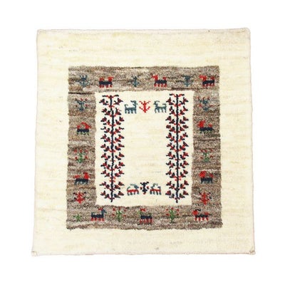 ペルシャ絨毯シラーズ産<br>ギャッベカシュクリ<br>毛100％　40×41cm<br>商品番号89158
