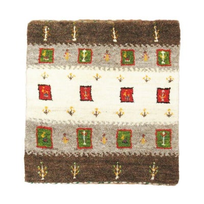 ペルシャ絨毯シラーズ産<br>ギャッベカシュクリ<br>毛100％　40×43cm<br>商品番号89159