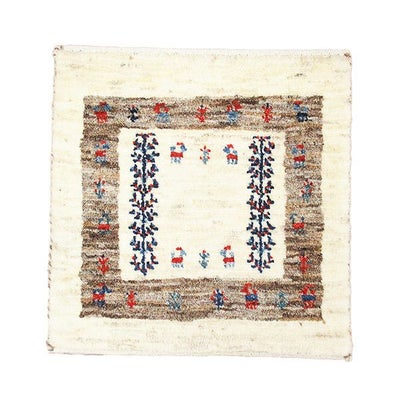 ペルシャ絨毯シラーズ産<br>ギャッベカシュクリ<br>毛100％　39×40cm<br>商品番号89166