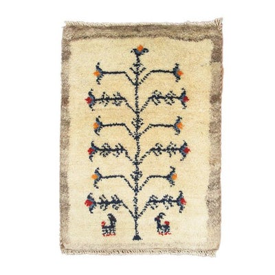 ペルシャ絨毯 手織り<br>ギャッベ　シラーズ産<br>毛100％　41×57cm<br>商品番号89479