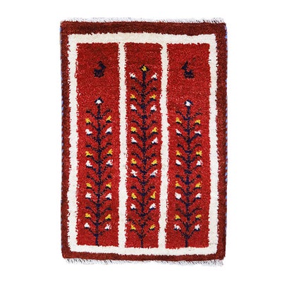  ペルシャ絨毯　手織り<br>ギャッベ<br>40×57cm<br>No.89471