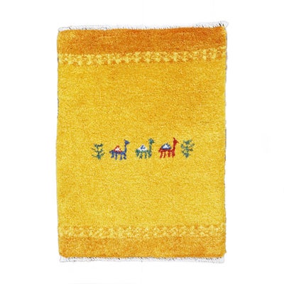  ペルシャ絨毯　手織り<br>ギャッベ<br>42×57cm<br>No.89476