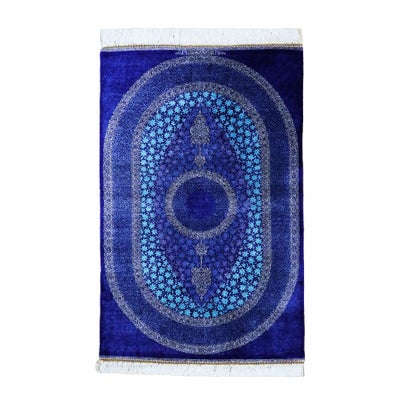 ペルシャ絨毯 クム産<br>アミーラン工房<br>絹100% 80×123cm<br>商品番号85549
