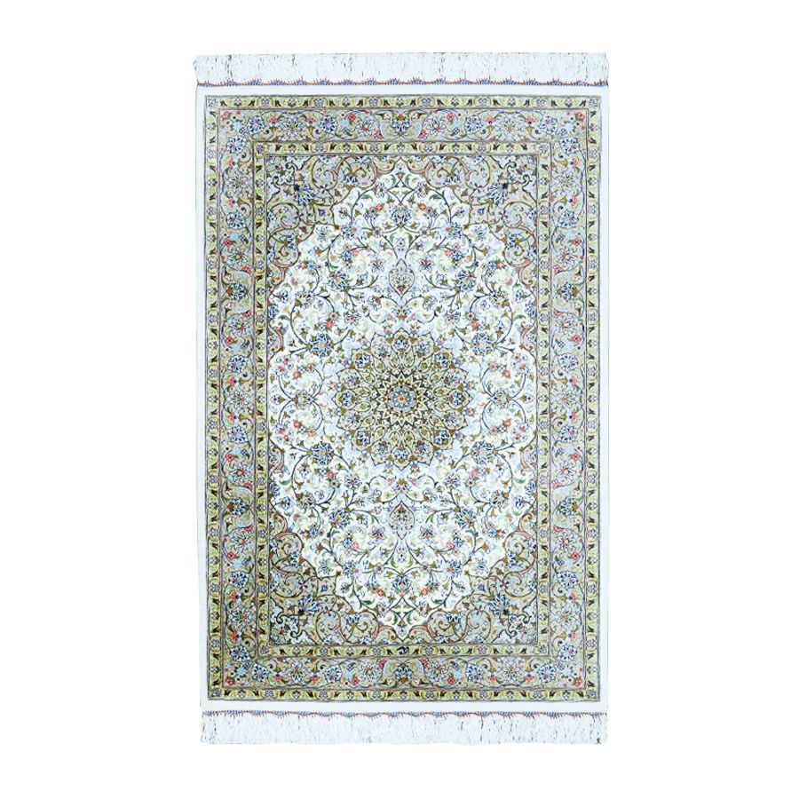 ペルシャ絨毯シルクカシャーン産シャナ工房絹100% 79×120cm商品番号