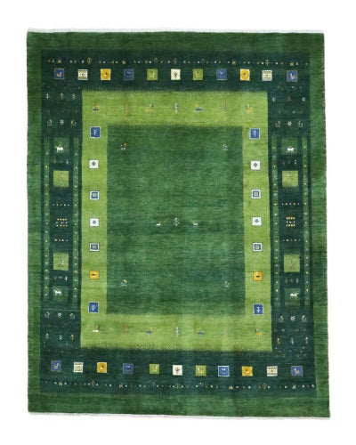 ペルシャ絨毯<br>シラーズ産ギャッベ<br>ファインカシュクリ<br>毛100％　200×258cm<br>商品番号87623