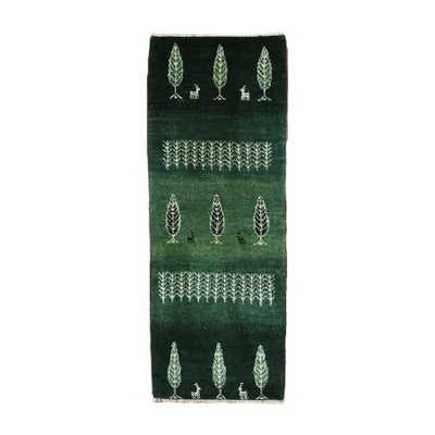 ペルシャ絨毯<br>シラーズ産ギャッベ<br>毛100%　56×147cm<br>商品番号 89735