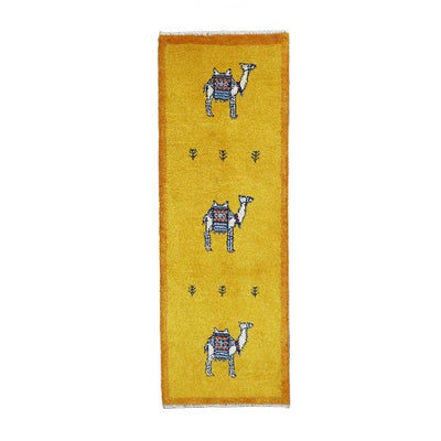 ペルシャ絨毯<br>シラーズ産ギャッベ<br>毛100%　51×143cm<br>商品番号 89738