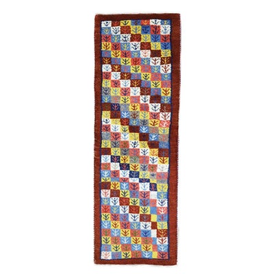 ペルシャ絨毯<br>シラーズ産ギャッベ<br>毛100%　49×143cm<br>商品番号 89743