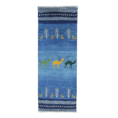 ペルシャ絨毯<br>シラーズ産ギャッベ<br>毛100%　53×142cm<br>商品番号 89745