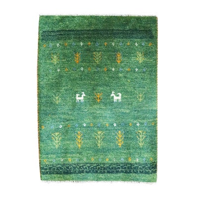 ペルシャ絨毯<br>シラーズ産ギャッベ<br>毛100％　63×85cm<br>商品番号89847