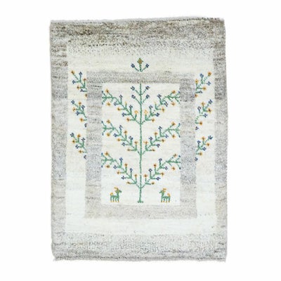 ペルシャ絨毯<br>シラーズ産ギャッベ<br>毛100％　63×84cm<br>商品番号89855