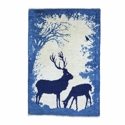 ペルシャ絨毯<br>シラーズ産ギャッベ<br>毛100％ 80×117cm<br>商品番号 89866