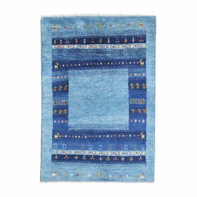ペルシャ絨毯<br>シラーズ産ギャッベ<br>毛100％ 83×120cm<br>商品番号 89869