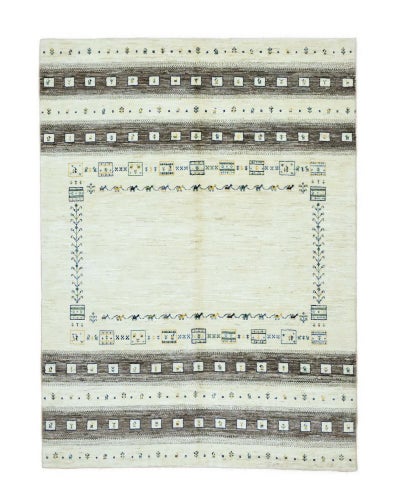 ペルシャ絨毯<br>シラーズ産ギャッベ<br>ファインカシュクリ<br>毛100% 154×210cm <br>商品番号89910