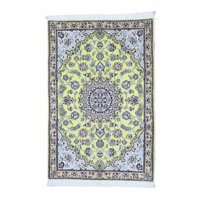 ペルシャ絨毯<br>ナイン産<br>毛＆絹 80×121cm<br>商品番号89792