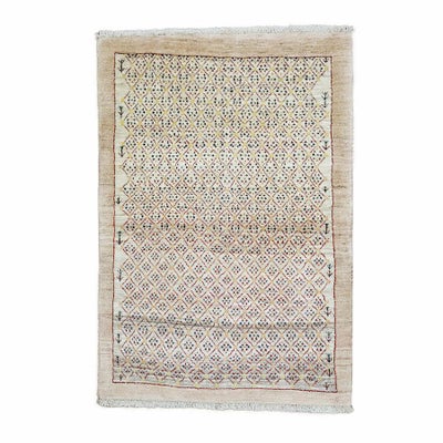 ペルシャ絨毯<br>シラーズ産ギャッベ<br>ファインカシュクリ<br>毛100%　96×138cm <br>商品番号89883