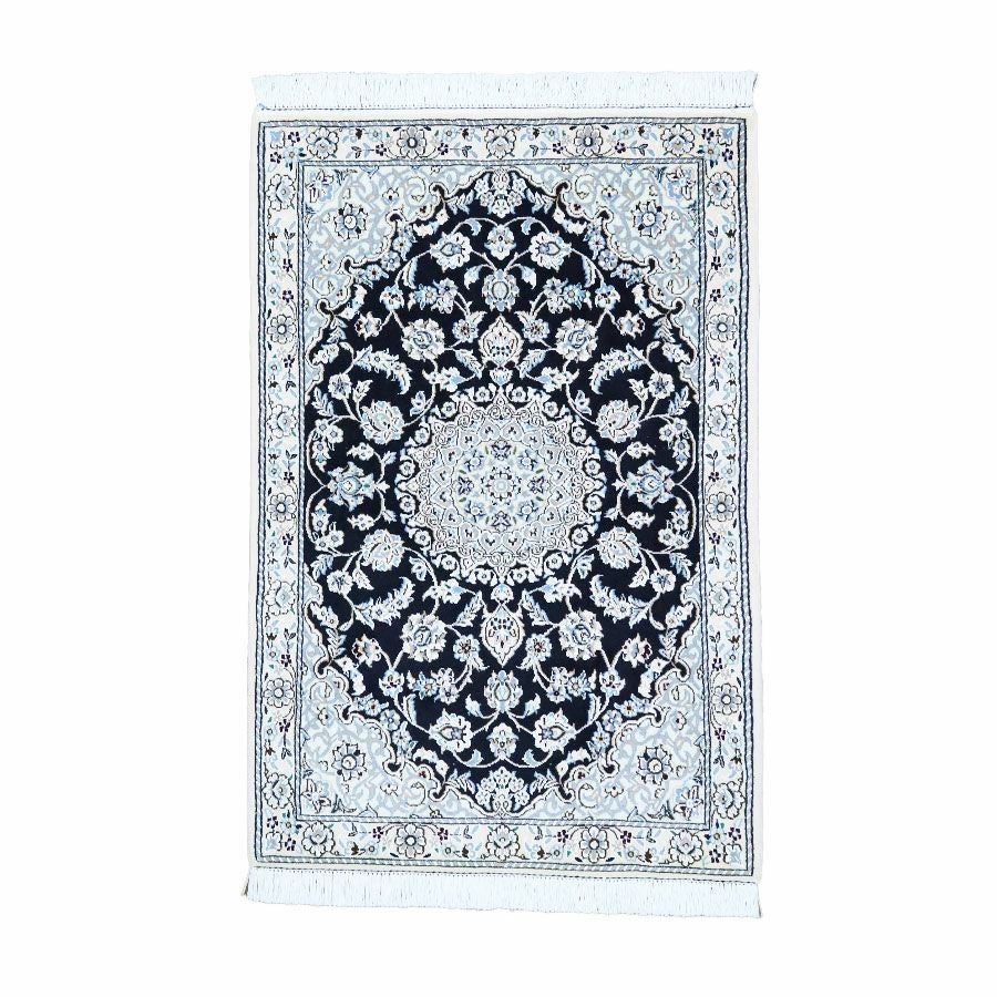 美品■最高級■ペルシャ絨毯■ナイン産■ウール＆シルク■メダリオン■カーペット■ ペルシャ絨毯ナイン産毛＆絹 80×120cm商品番号90127 | 本格手織り