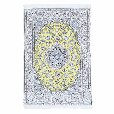ペルシャ絨毯<br>ナイン産<br>毛＆絹  104×150cm<br>商品番号90147