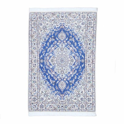 ペルシャ絨毯<br>ナイン産<br>毛＆絹  103×156cm<br>商品番号90148