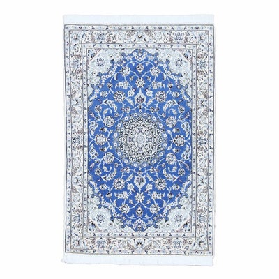 ペルシャ絨毯<br>ナイン産<br>毛＆絹  104×157cm<br>商品番号90149