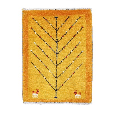  ペルシャ絨毯　手織り<br>ギャッベ<br>45×59cm<br>No.89805