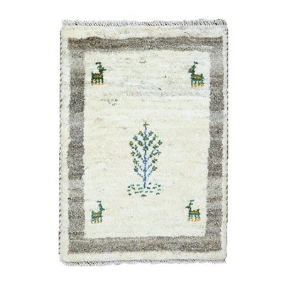  ペルシャ絨毯　手織り<br>ギャッベ<br>41×57cm<br>No.89807