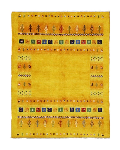 ペルシャ絨毯<br>シラーズ産ギャッベ<br>毛100% 150×195cm<br>商品番号90080