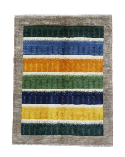 ペルシャ絨毯<br>シラーズ産ギャッベ<br>アマレバフト<br>毛100％ 150×195cm<br>商品番号90176
