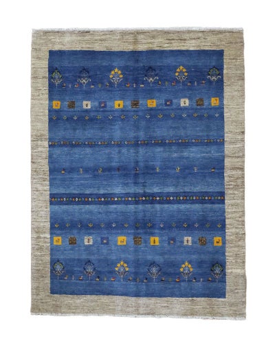 ペルシャ絨毯<br>シラーズ産ギャッベ<br>ファインカシュクリ<br>毛100%　148×197cm <br>商品番号90173
