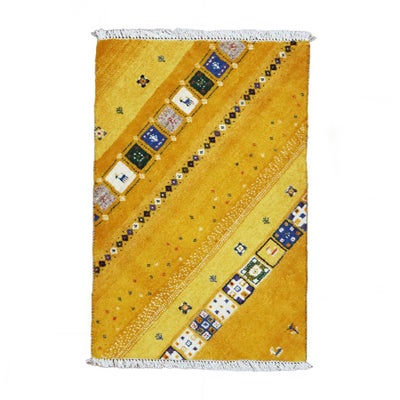 ペルシャ絨毯<br>シラーズ産ギャッベ<br>ファインカシュクリ<br>毛100％　50×76cm<br>商品番号899034