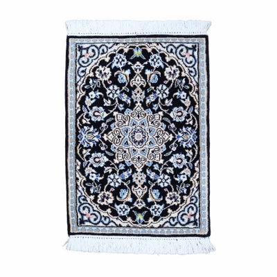 ペルシャ絨毯<br>ナイン産<br>毛＆絹 42×59cm<br>商品番号 90214