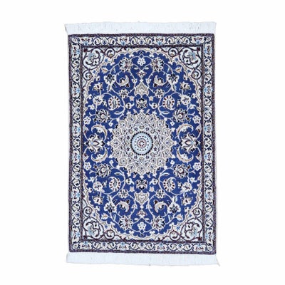 ペルシャ絨毯<br>ナイン産<br>毛＆絹 58×87cm<br>商品番号 90136
