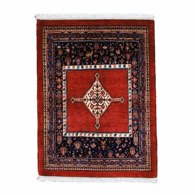 ペルシャ絨毯<br>カシュガイ<br>毛100％  108×144cm<br>商品番号90244