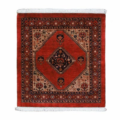ペルシャ絨毯<br>カシュガイ<br>毛100％  123×129cm<br>商品番号90247