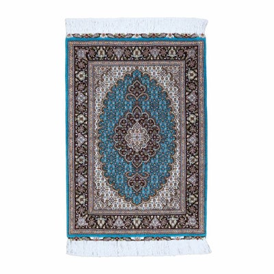 ペルシャ絨毯<br>タブリーズ産<br>毛＆絹 65×96cm<br>商品番号 90133
