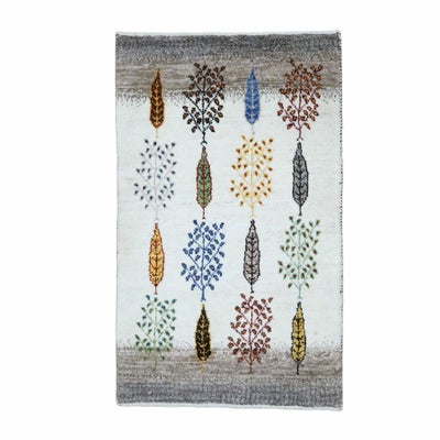 ペルシャ絨毯<br>シラーズ産ギャッベ<br>ファインカシュクリ<br>毛100％　53×85cm<br>商品番号90209