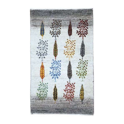 ペルシャ絨毯<br>シラーズ産ギャッベ<br>ファインカシュクリ<br>毛100％　53×86cm<br>商品番号90213