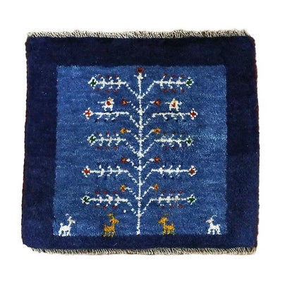 ペルシャ絨毯  手織り<br> ギャッベ  シラーズ産<br>毛100％　44×39cm<br>商品番号90070