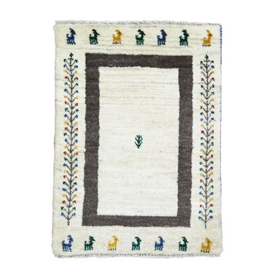 ペルシャ絨毯<br>シラーズ産ギャッベ<br>毛100％　64×89cm<br>商品番号90493