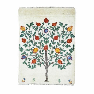 ペルシャ絨毯<br>シラーズ産ギャッベ<br>毛100％　63×86cm<br>商品番号90495